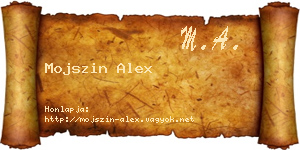 Mojszin Alex névjegykártya
