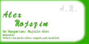alex mojszin business card